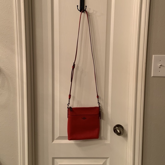 Coach Red Crossbody Bag with Gunmetal Hardware - Gently Used - Picture 2 of 7